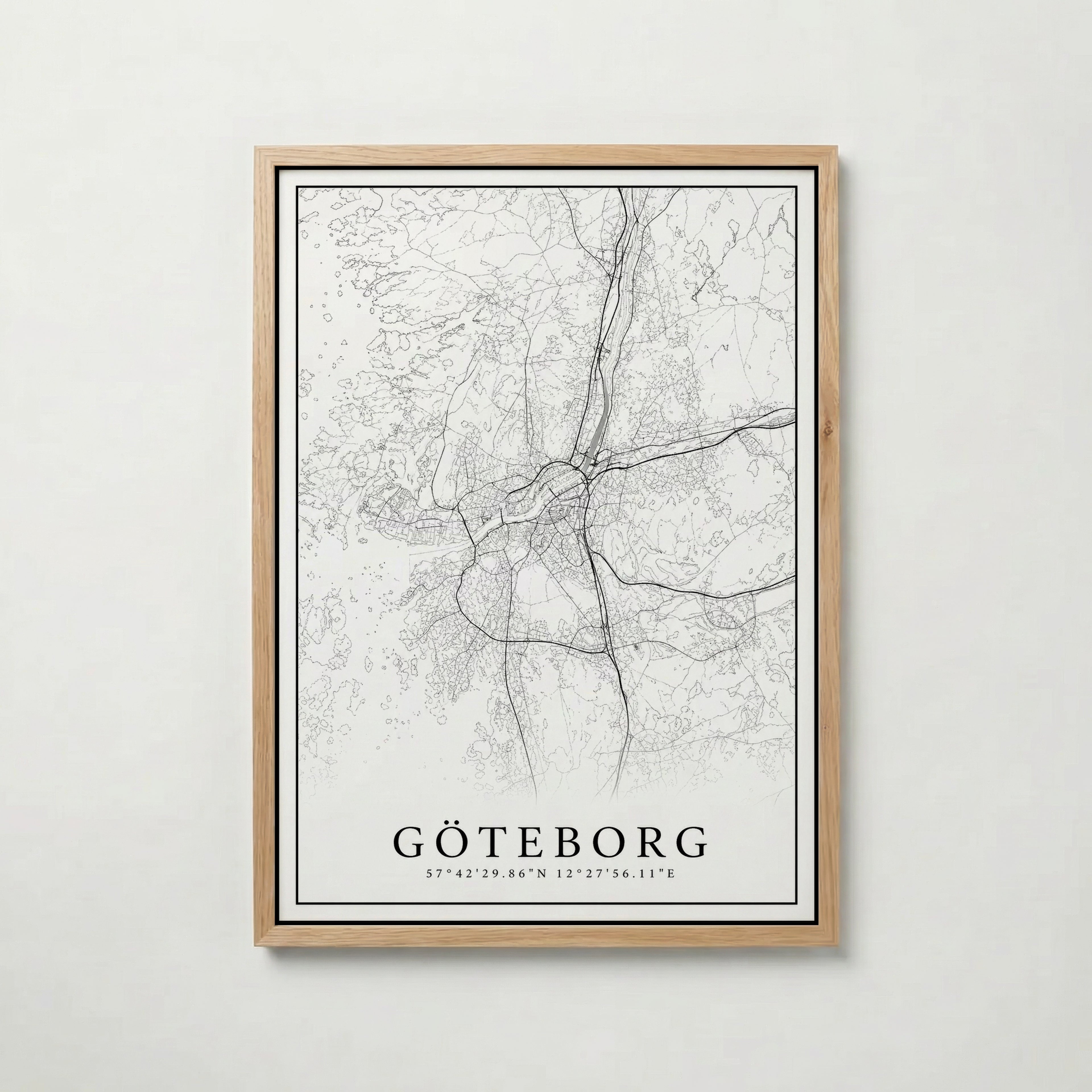 Göteborg Karta poster i flera storlekar – jämför mått och välj rätt hos Bozetto i hög tryckkvalitet