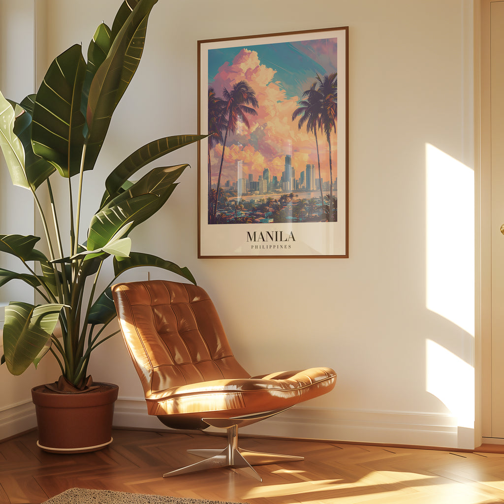 Golden Hour Over Manila Poster