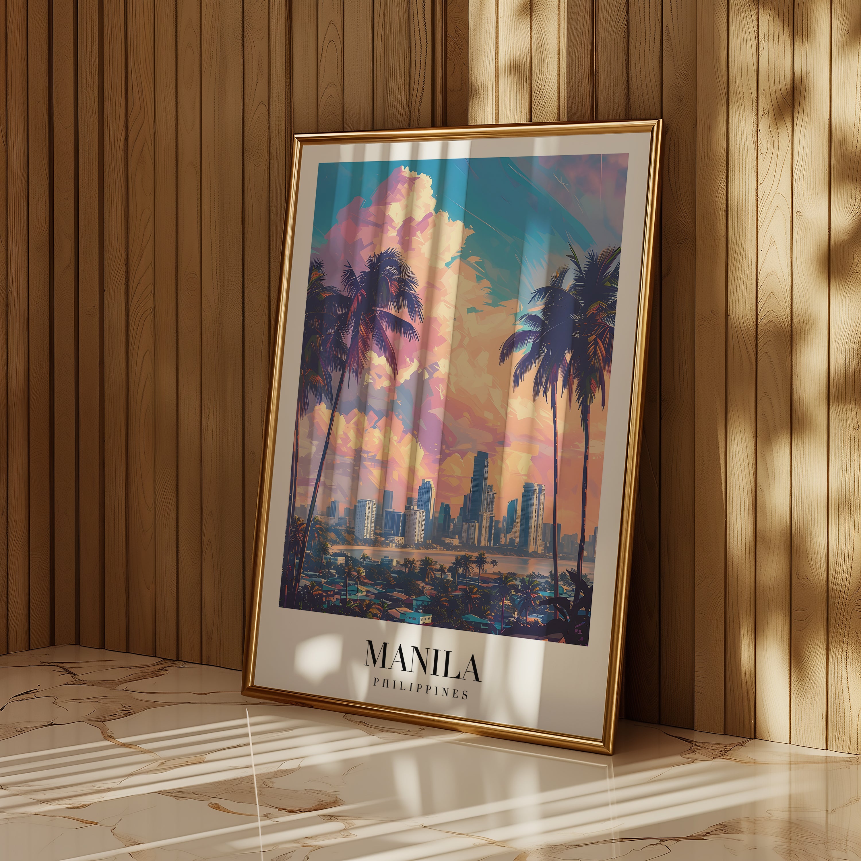 Golden Hour Over Manila Poster