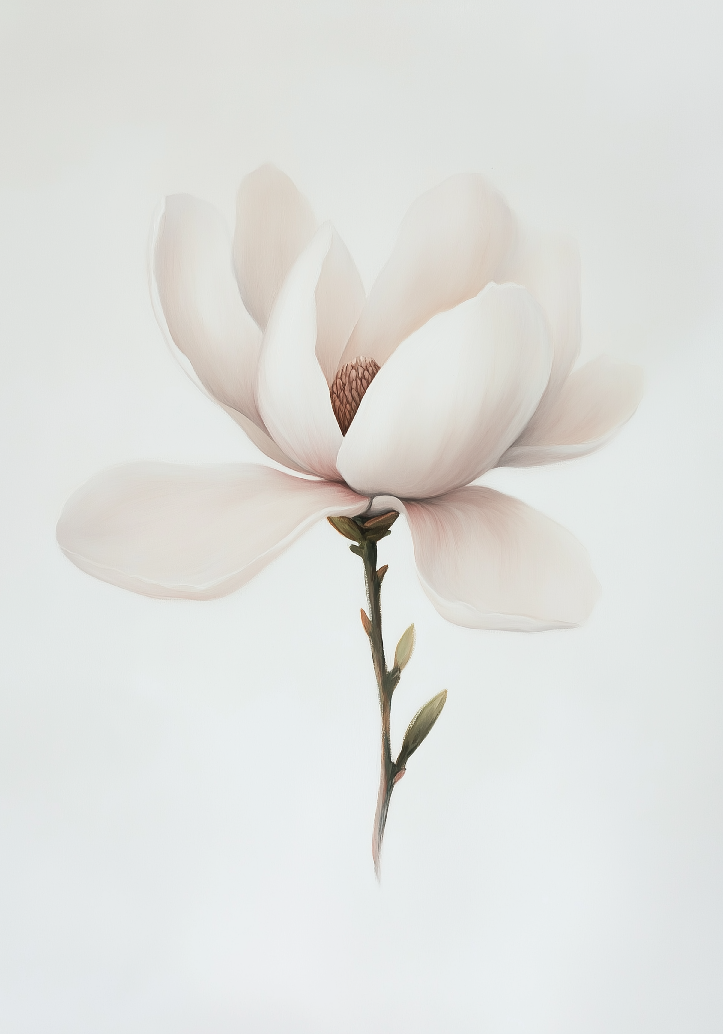 Minimalist magnolia – affisch med snyggt motiv, köp enkelt hos Bozetto i flera storlekar