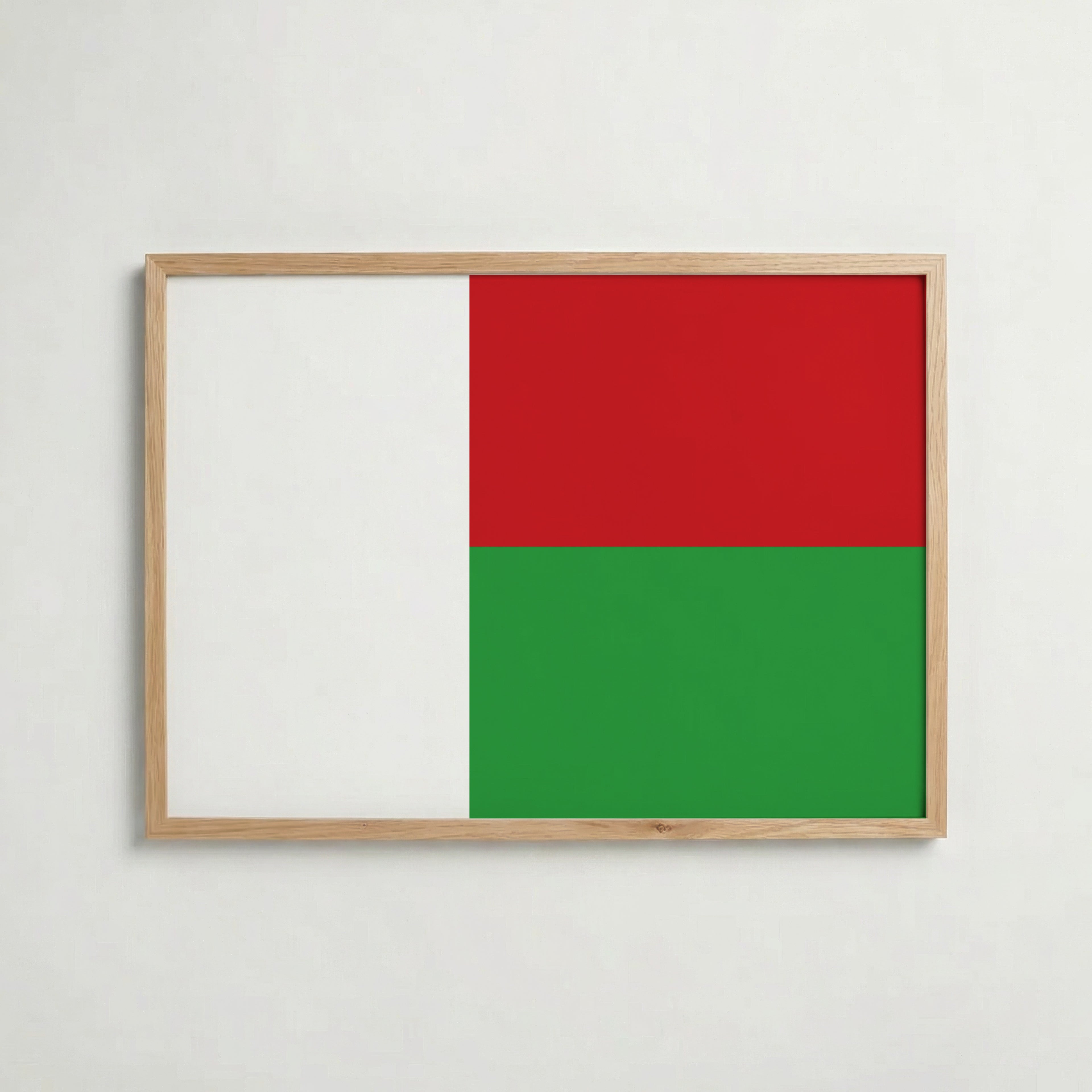 Madagascar National Flag Poster i ekram – inramad konsttryck för stilren inredning hos Bozetto
