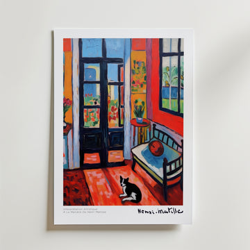 L’Atelier Rouge inspired Mattisse Poster – En färgstark hyllning till Matisse och hans ikoniska ateljé.