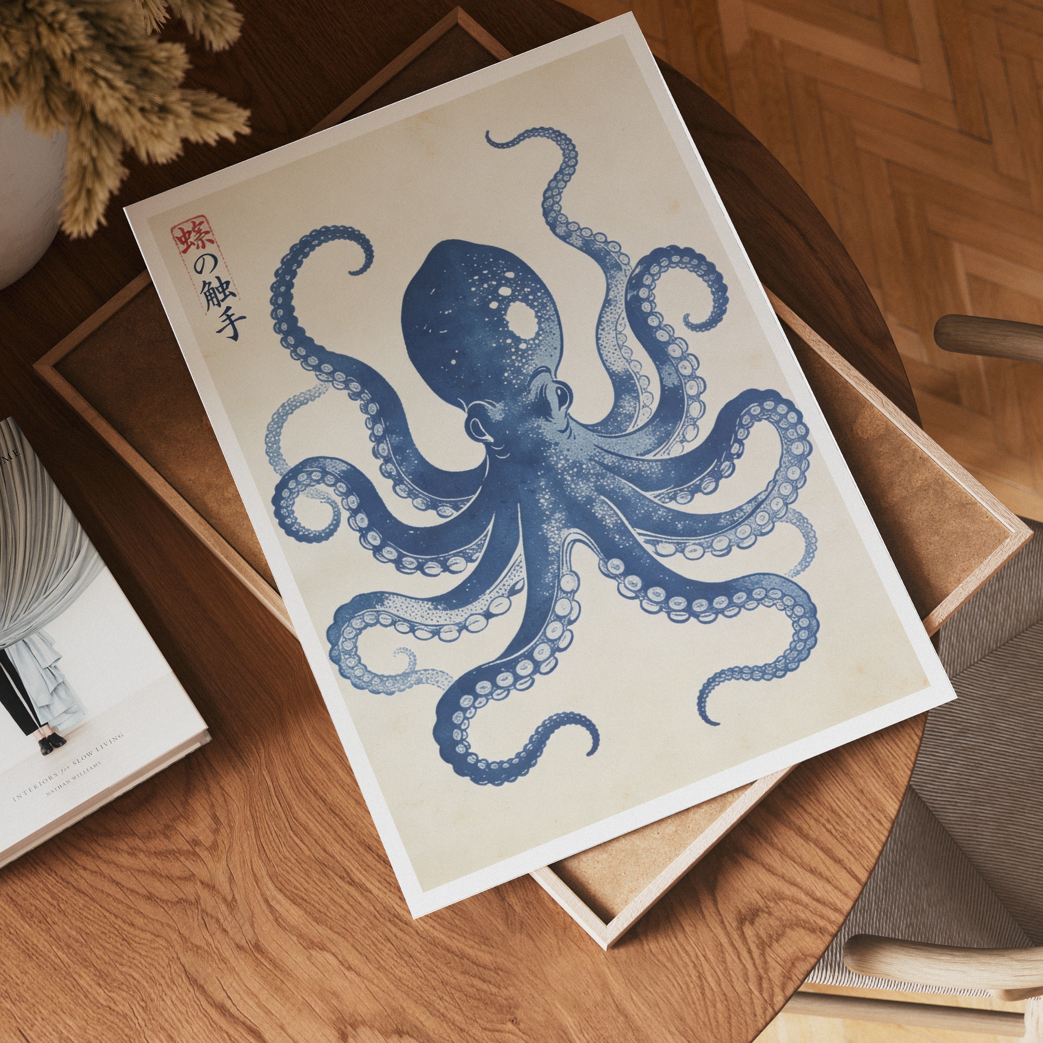 Indigo Octopus – affisch med snyggt motiv, köp enkelt hos Bozetto i flera storlekar