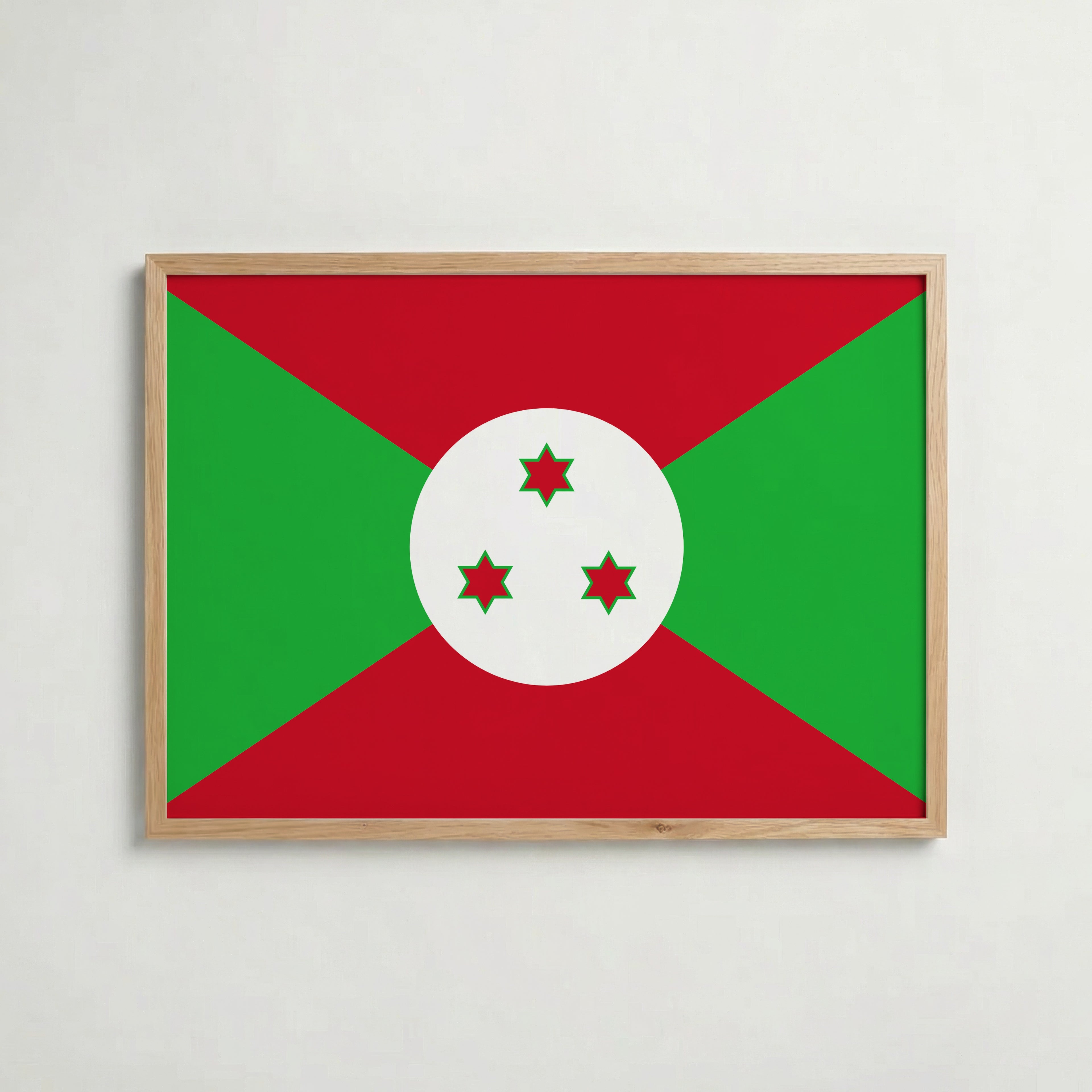 Burundi National Flag Poster i ekram – inramad konsttryck för stilren inredning hos Bozetto