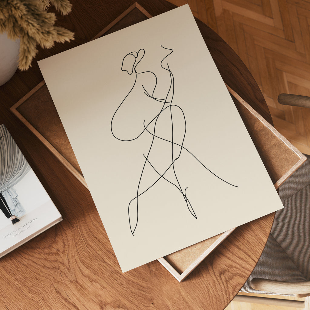 Elegant Line Art Woman Poster