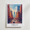 Streets Of Chicago – stilfullt konsttryck från Bozetto, tryckt på matt finpapper