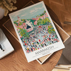 Marrakesh Vibrant Market Square Poster