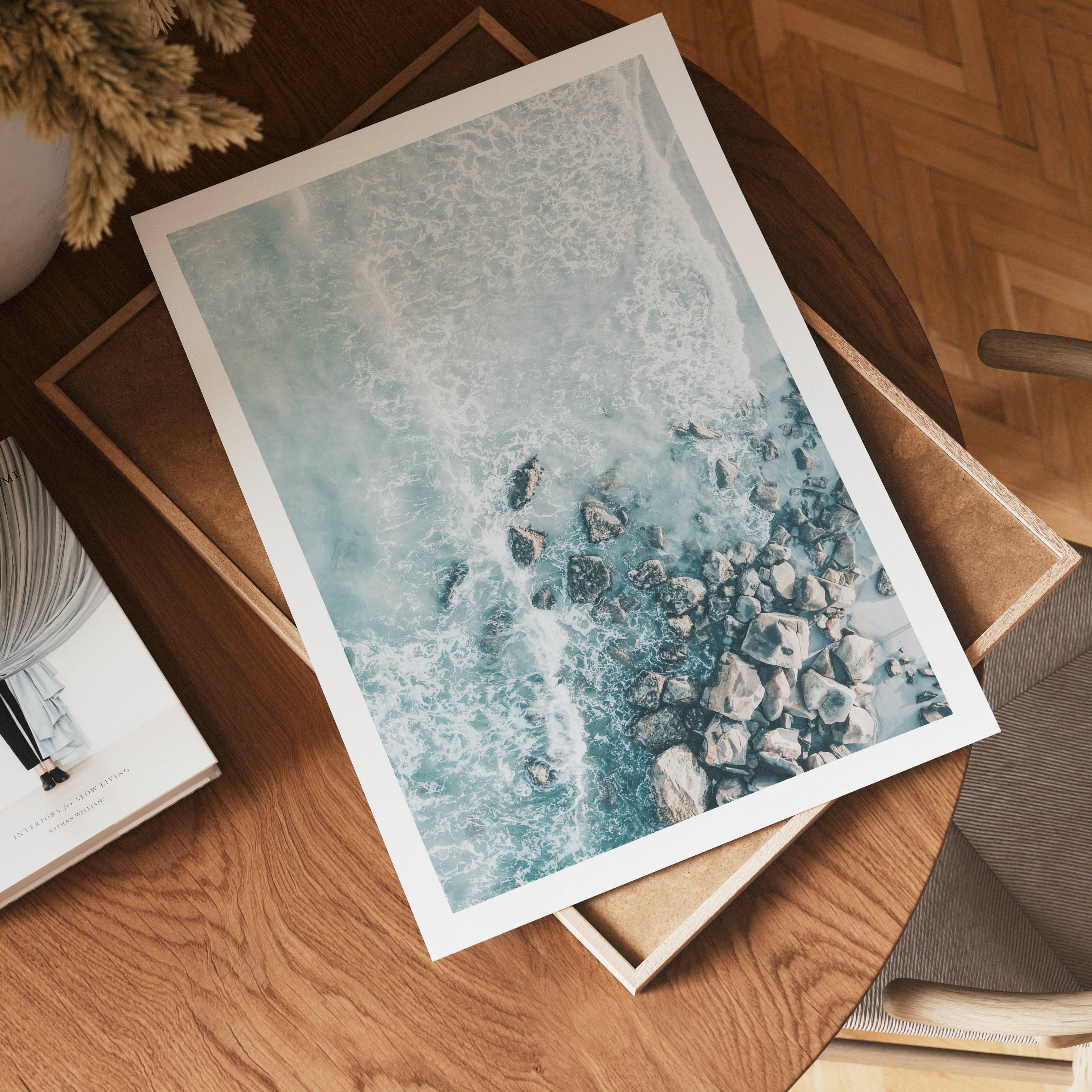 Aerial Ocean Rocks Poster – poster väggdekoration