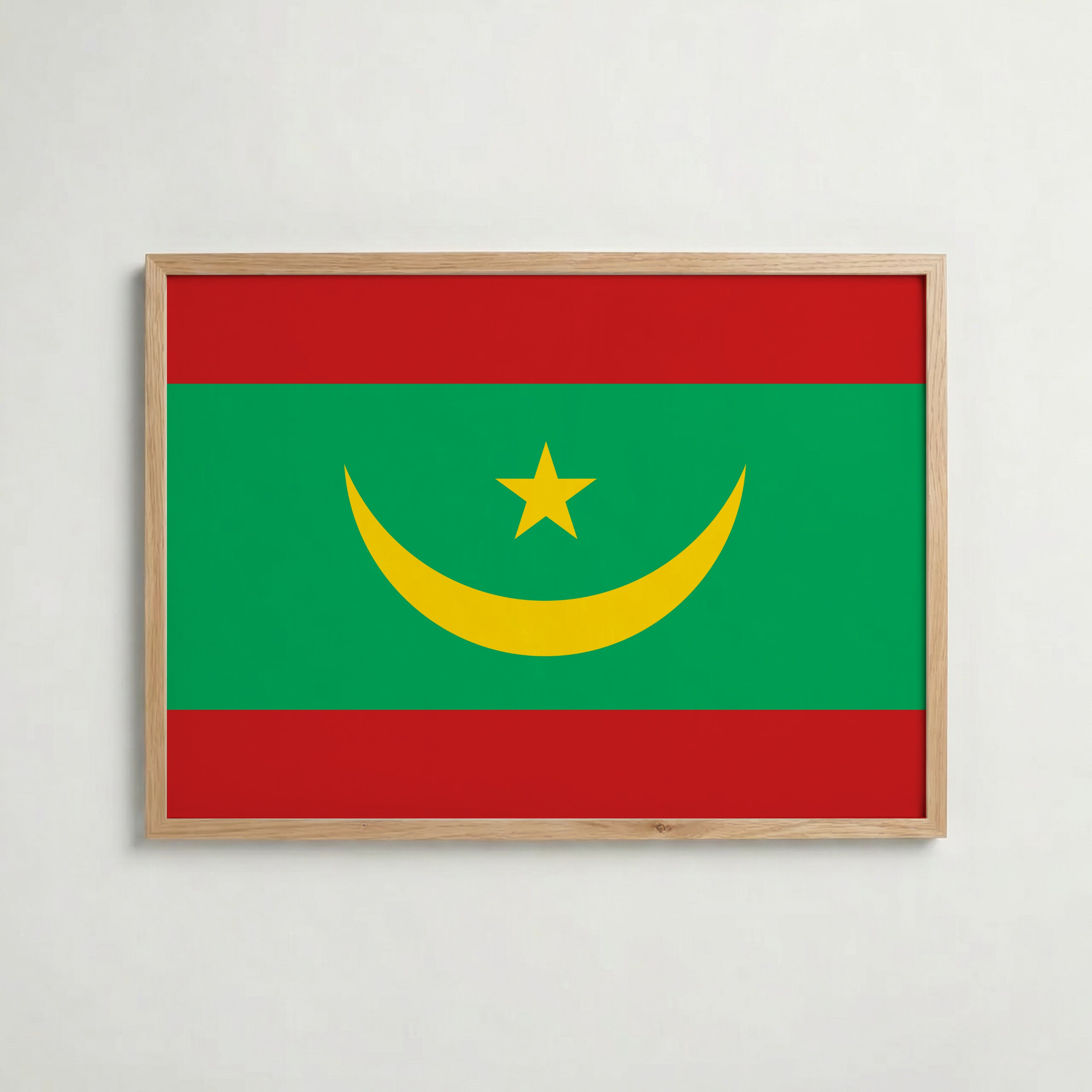 Mauritania National Flag Poster i ekram – inramad konsttryck för stilren inredning hos Bozetto