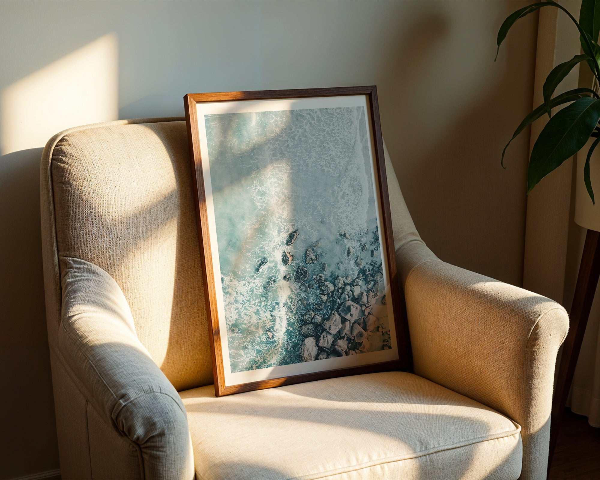 Aerial Ocean Rocks Poster – poster väggdekoration