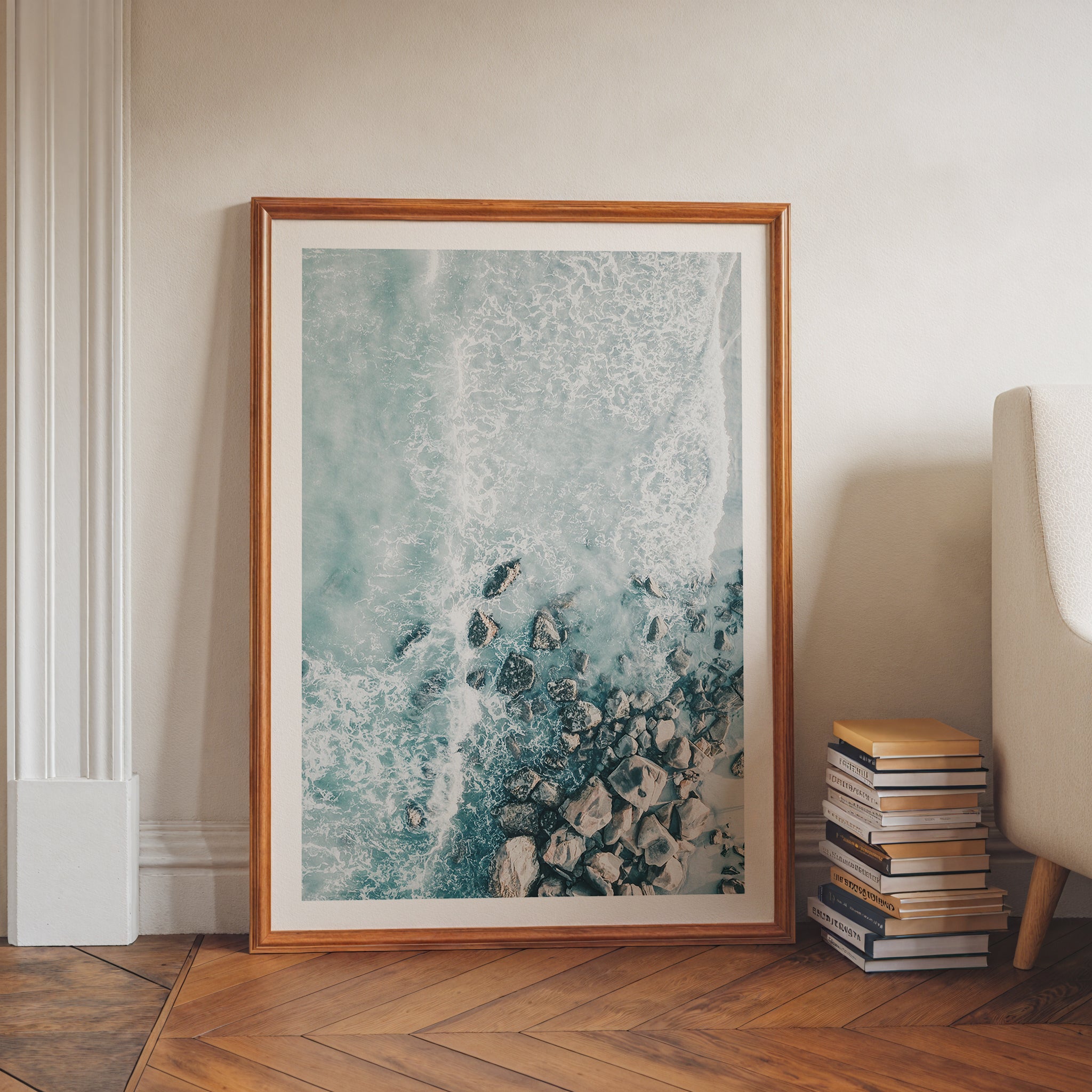 Aerial Ocean Rocks Poster – poster på vägg inredning