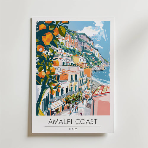 Amalfi Coastal View – stilfullt konsttryck från Bozetto, tryckt på matt finpapper