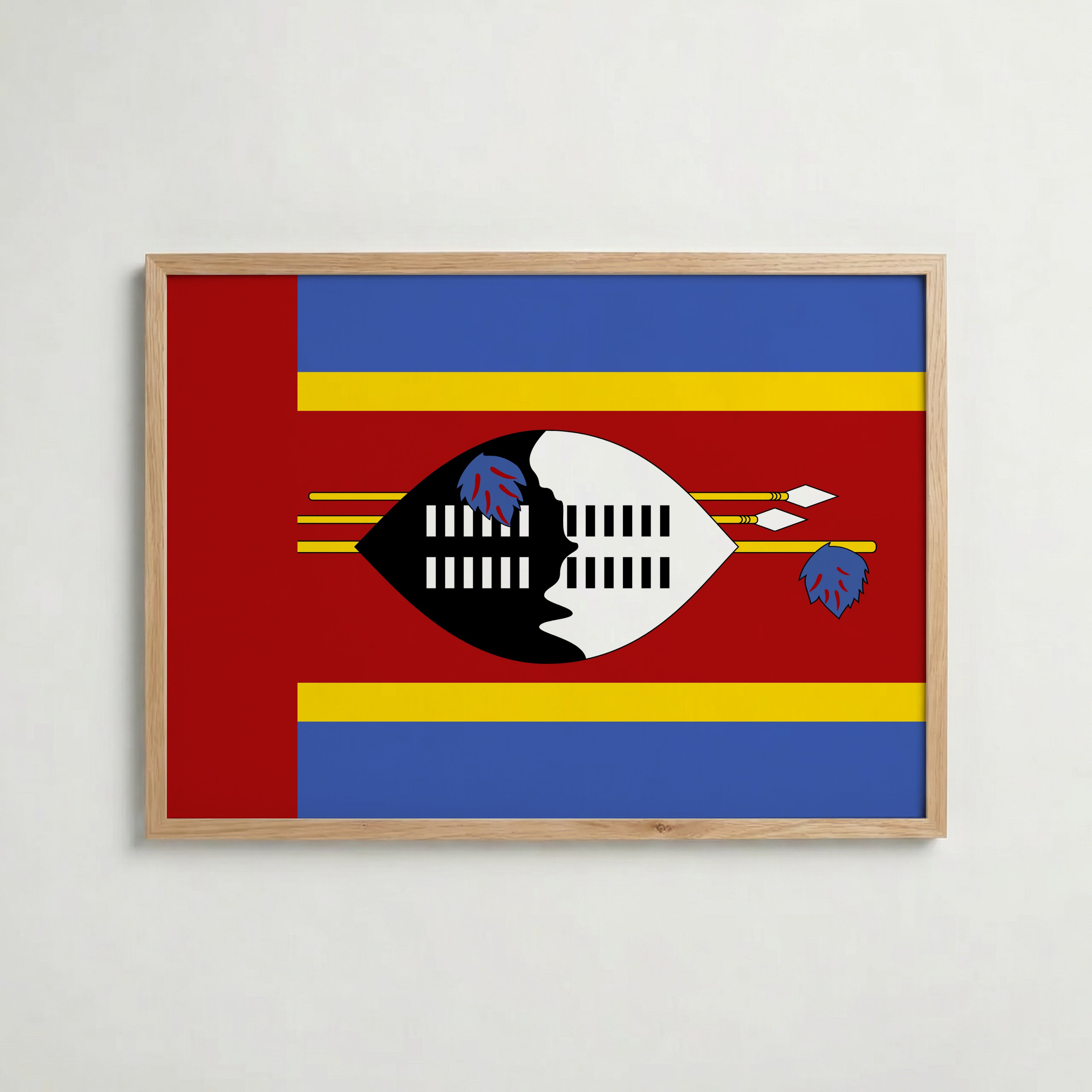 Eswatini National Flag Poster i ekram – inramad konsttryck för stilren inredning hos Bozetto