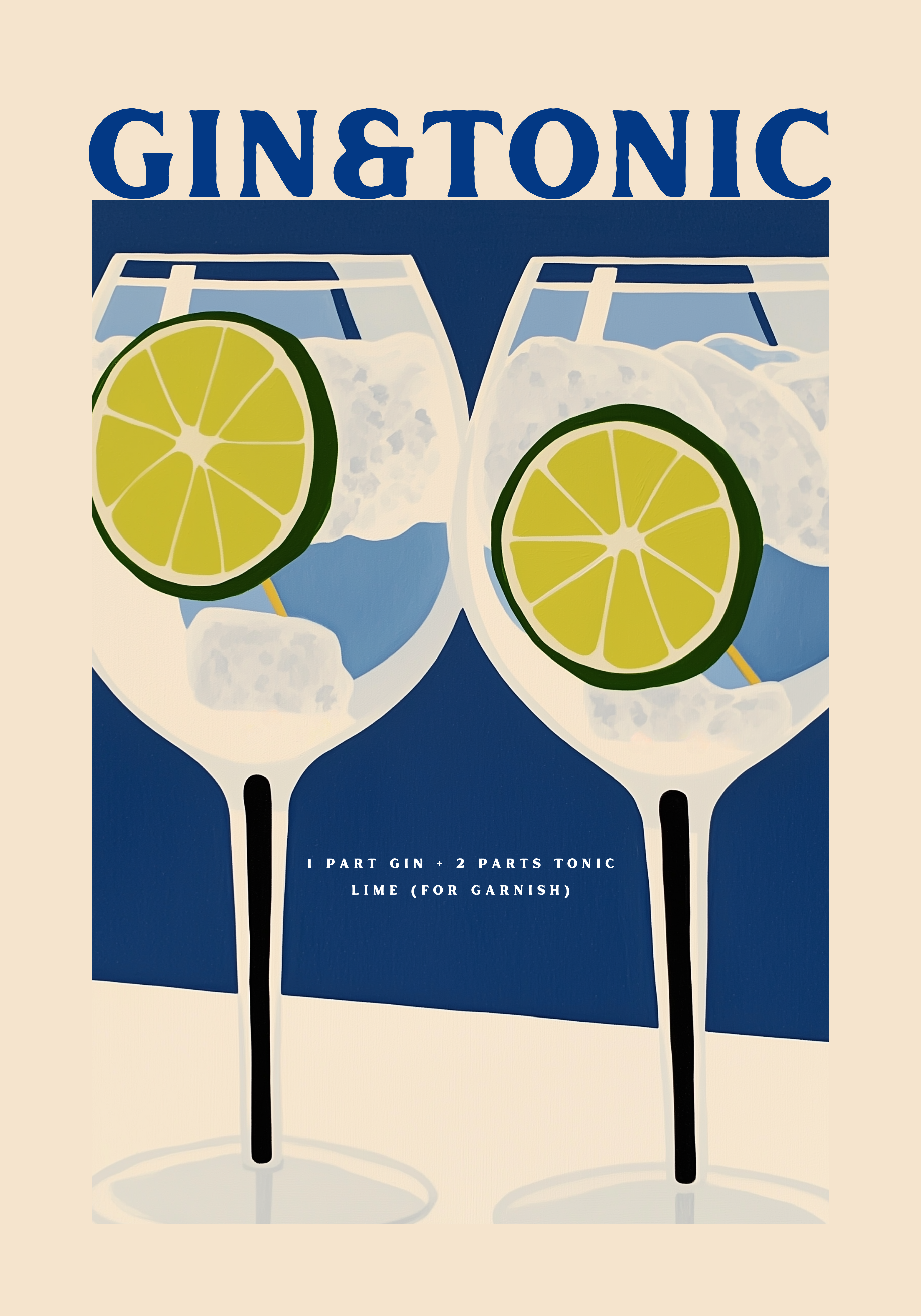 Gin & Tonic Cocktail Poster