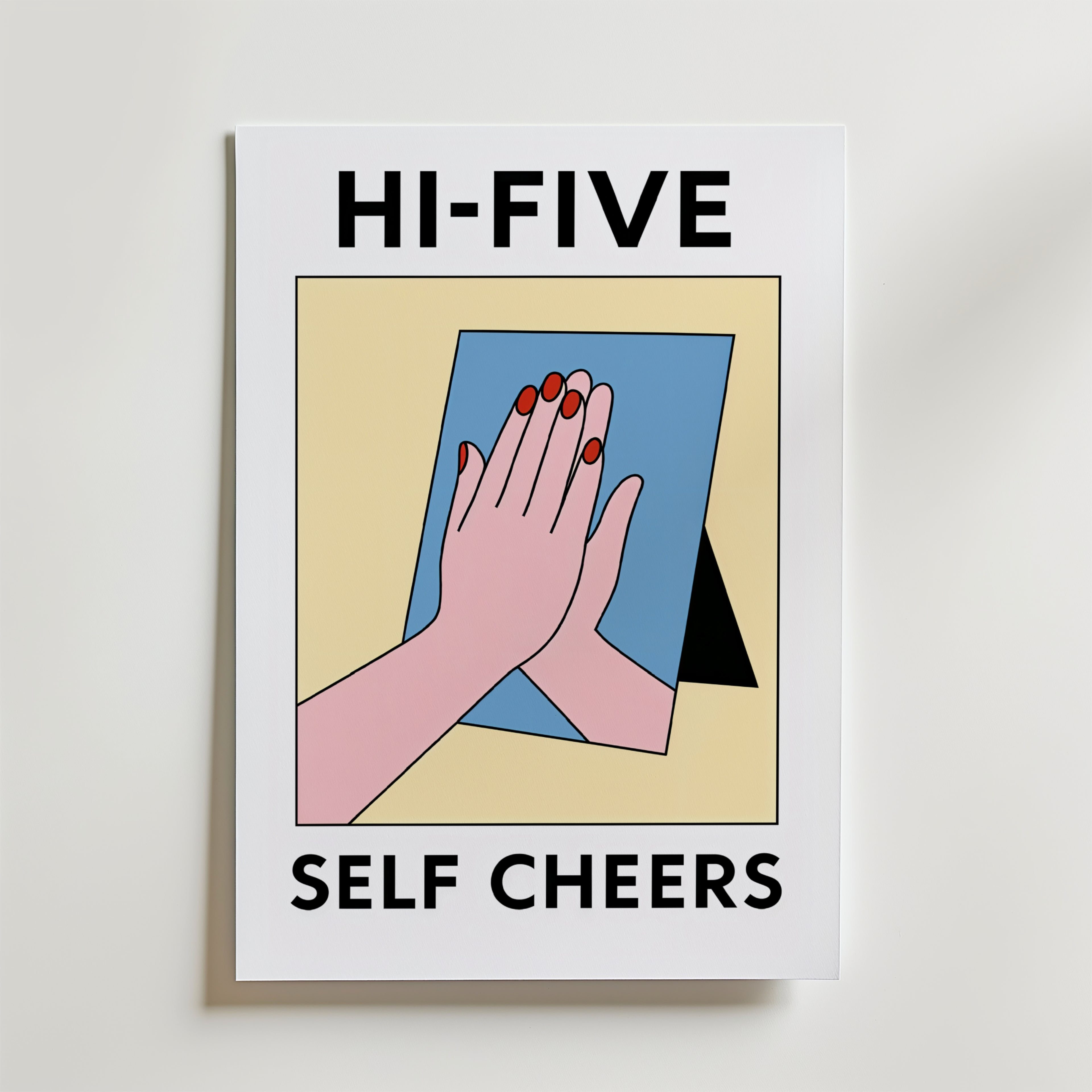 Hi-Five Self Cheers – stilfullt konsttryck från Bozetto, tryckt på matt finpapper