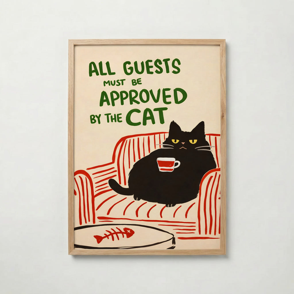 Approved by the Cat Poster – köp affisch till hemmet – Bozetto väggdekoration