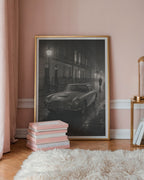 Aston Martin in the London affisch i ljust och minimalistiskt skandinaviskt vardagsrum – Bozetto