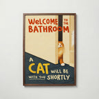 Bathroom Waiting Cat Poster affisch – stilren väggdekoration – Bozetto posters