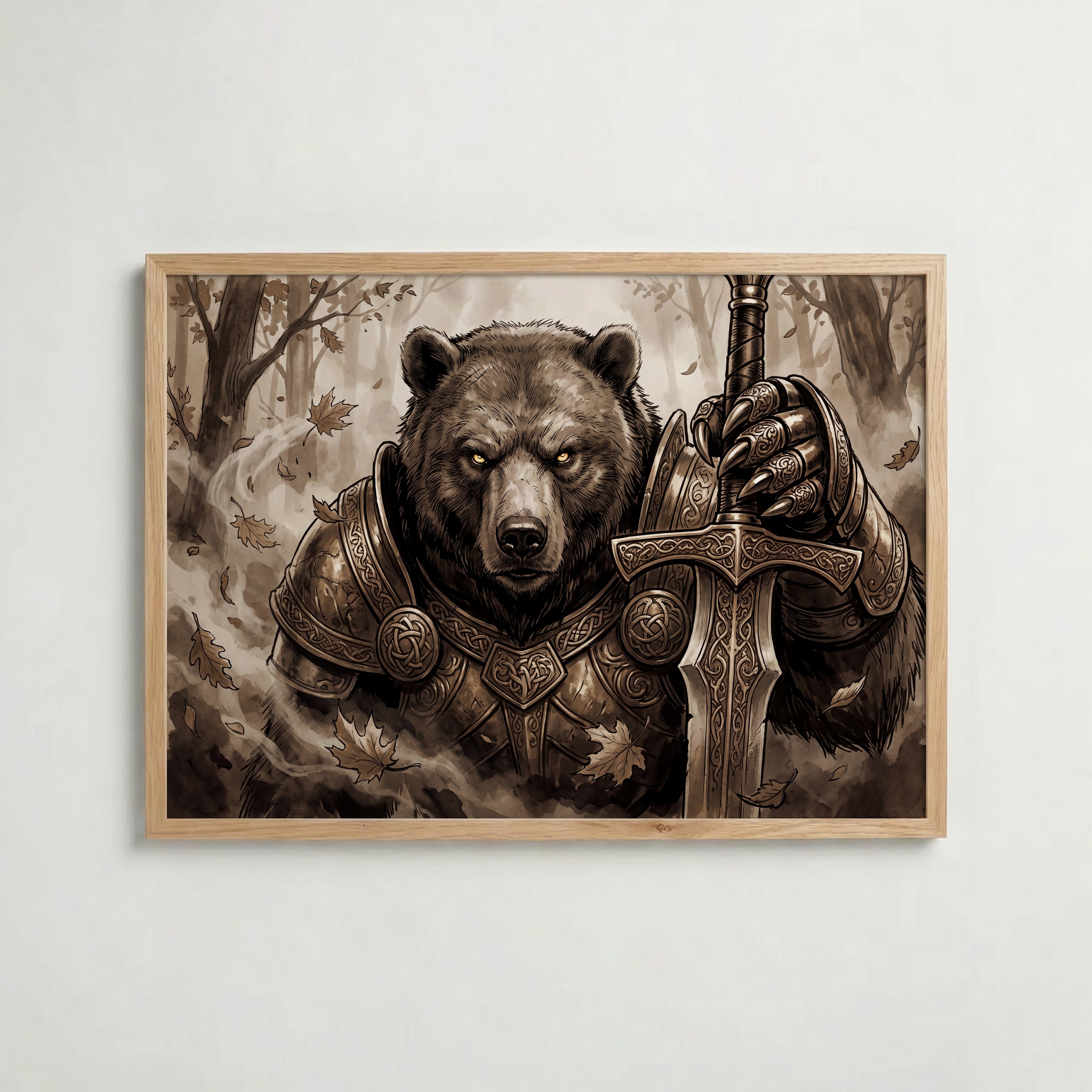 Bear Knight Poster i rumskomposition med ekram