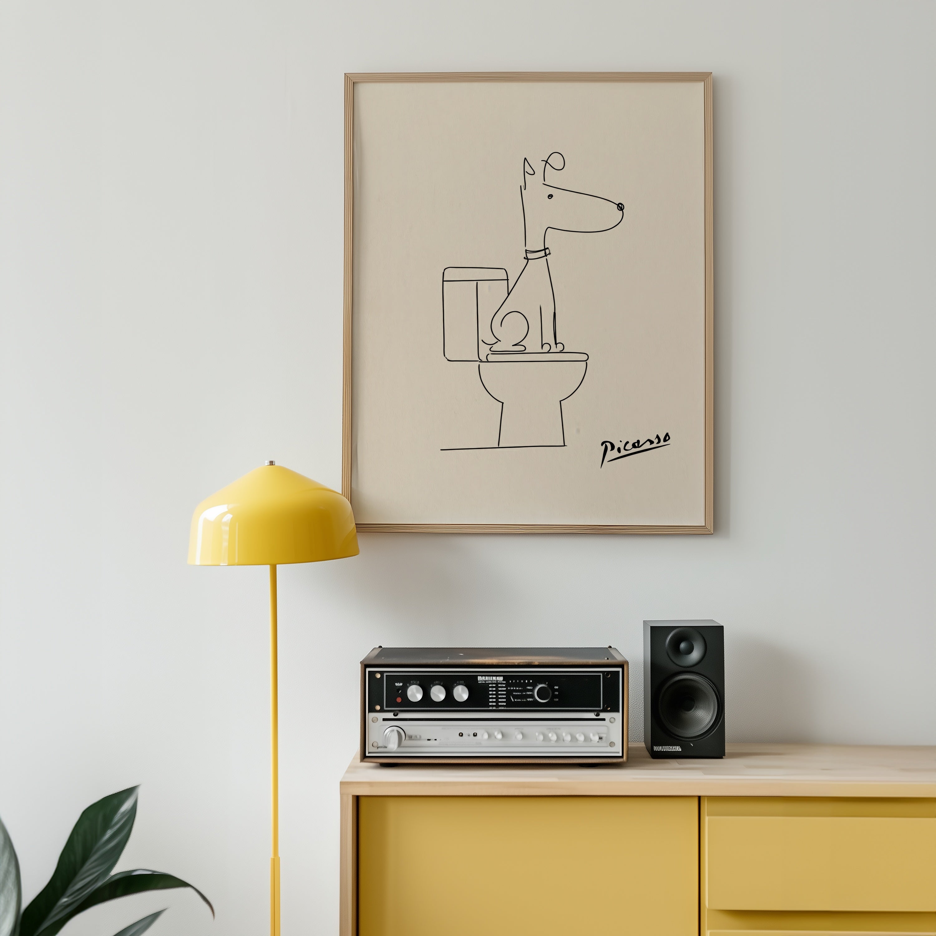Pablo Picasso Whispering affisch i ljust minimalistiskt vardagsrum – köp enkelt hos Bozetto