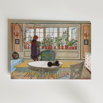 Carl Larsson Blomsterfönstret 1894 Poster – Carl Larsson Blomsterfönstret 1894 Poster Grönt liv i hemmets fönster En kvinna v