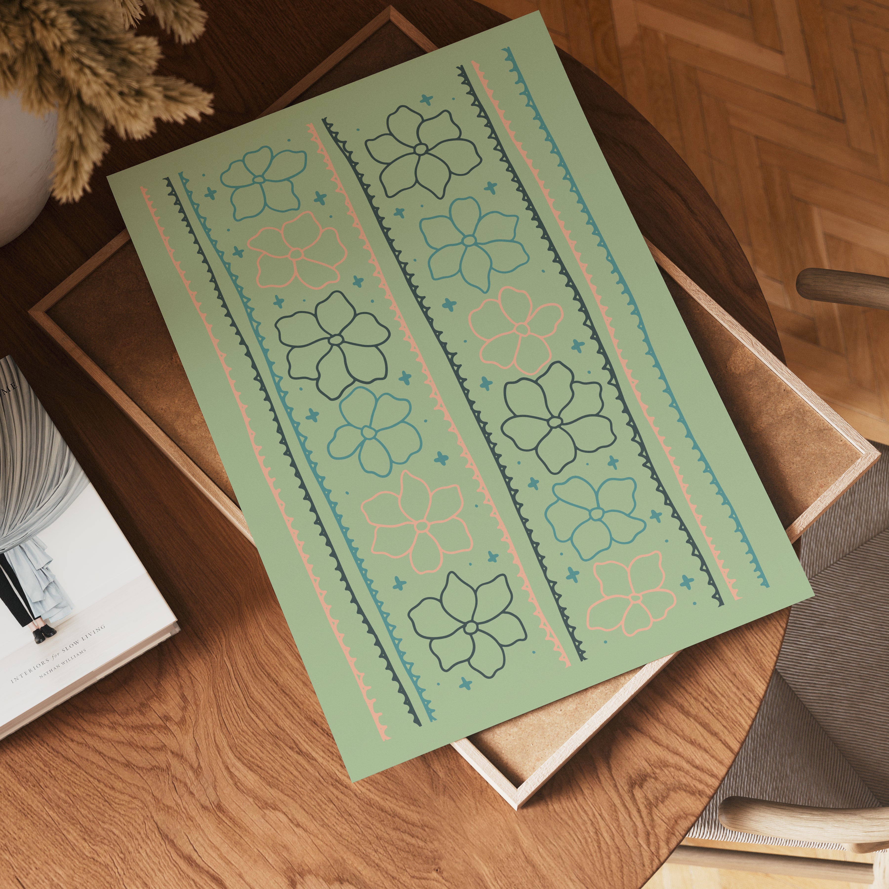 Pastel Garden Lines Poster