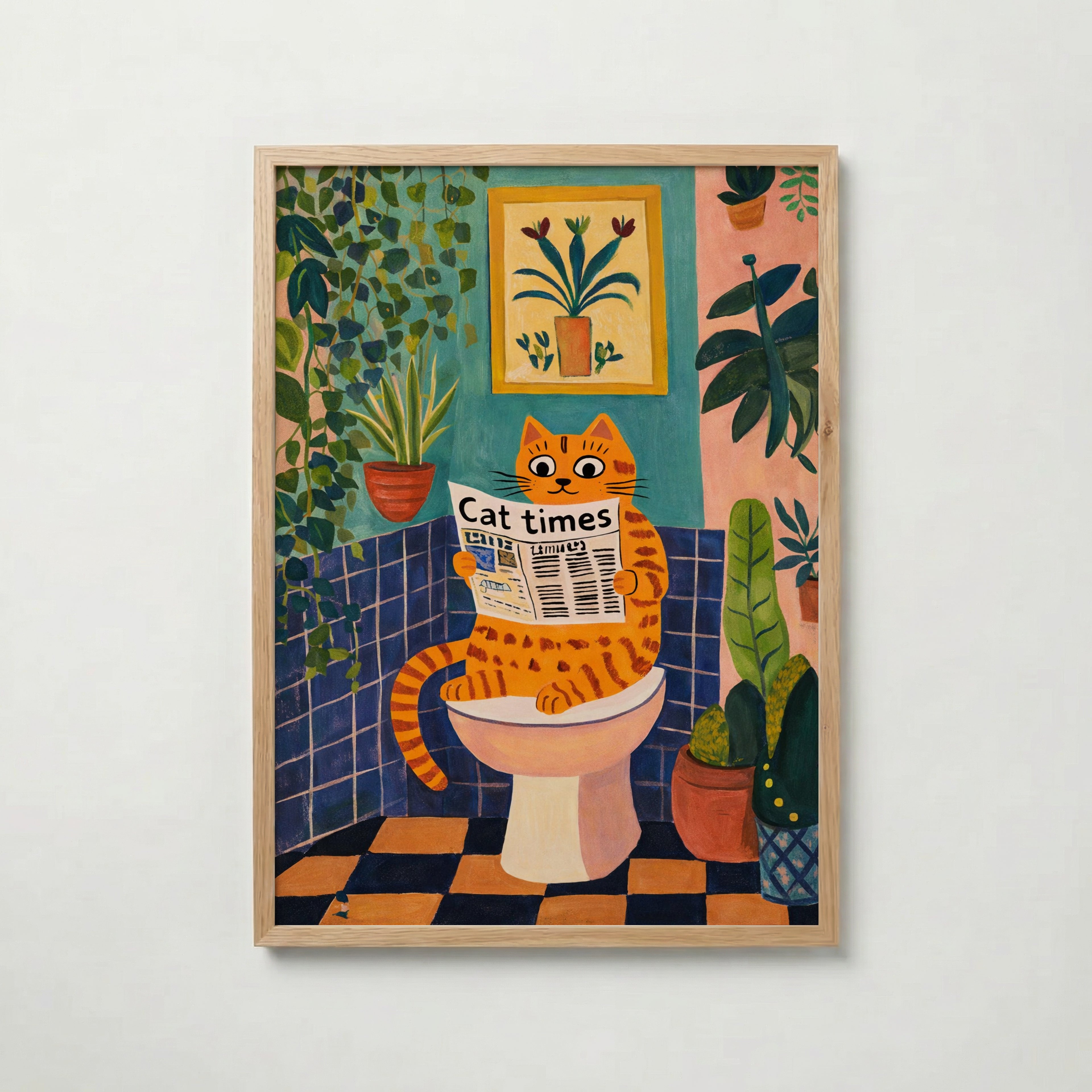 Cat Times Bathroom Ritual Poster affisch – köp poster online – Bozetto väggdekoration
