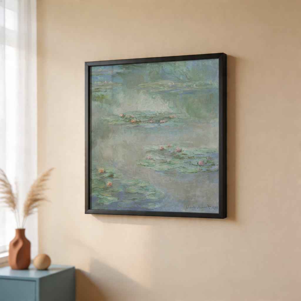 Claude Monet Waterlilies affisch – storleksjämförelse, beställ hos Bozetto i hög kvalitet