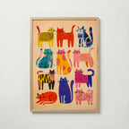 Colorful Cat Parade Poster affisch – stilren väggdekoration – Bozetto posters