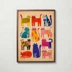 Colorful Cat Parade Poster – köp affisch till hemmet – Bozetto väggdekoration