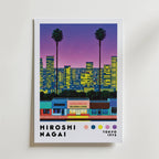 Mockup av Hiroshi Nagai City Lights affisch på vägg – köp enkelt hos Bozetto i hög kvalitet