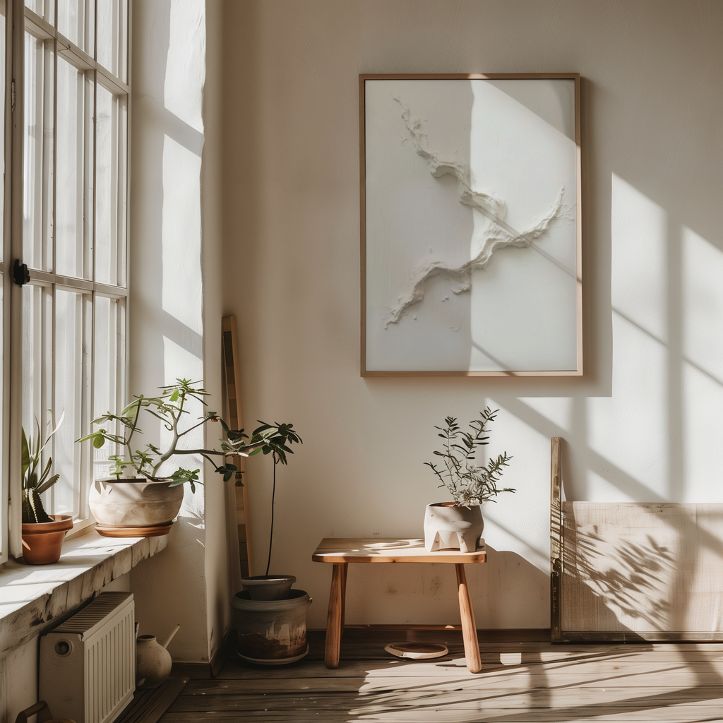 Abstract White Movement Poster – poster på vägg inredning