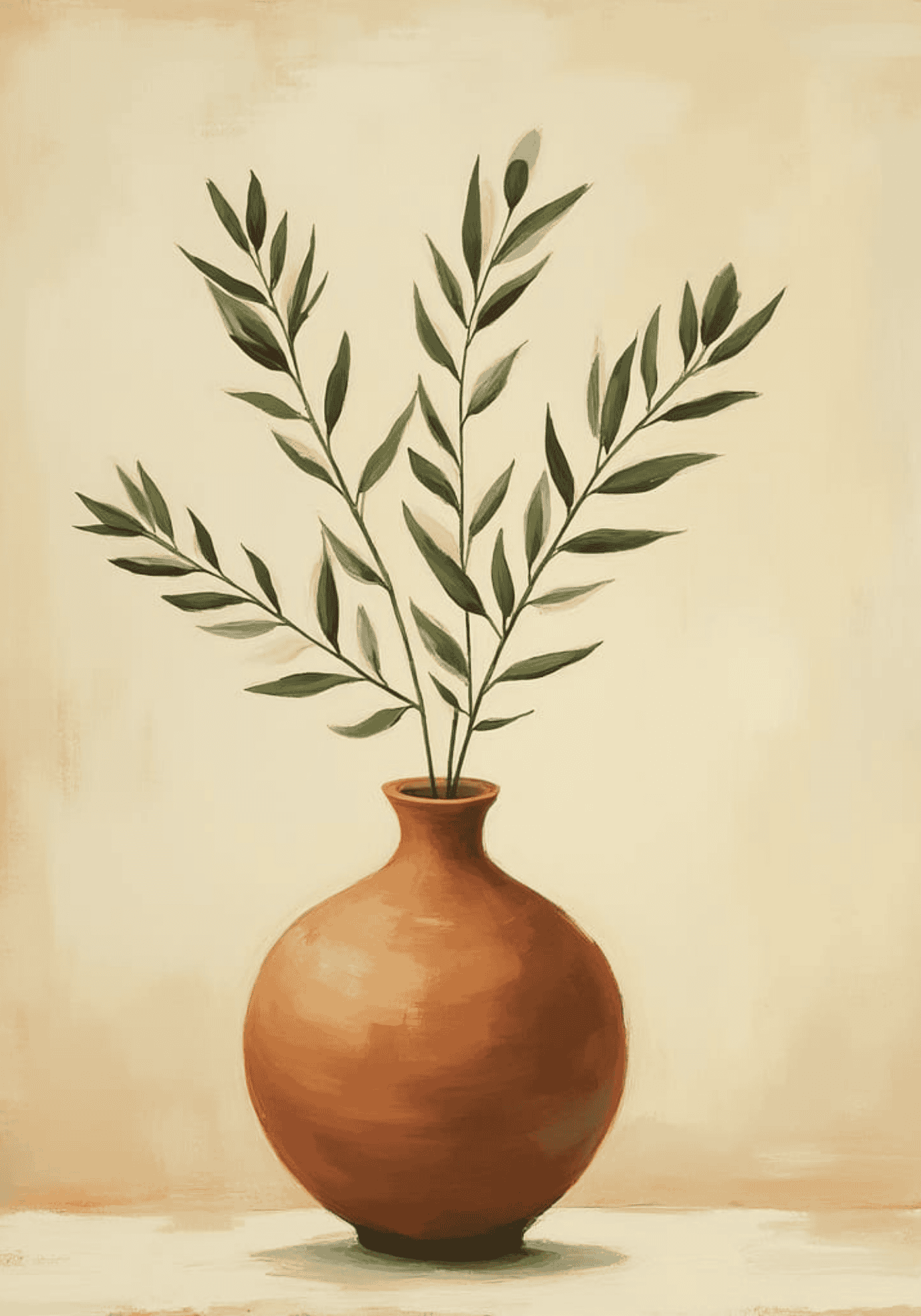 Minimalist Terracotta Vase Poster – poster väggdekoration