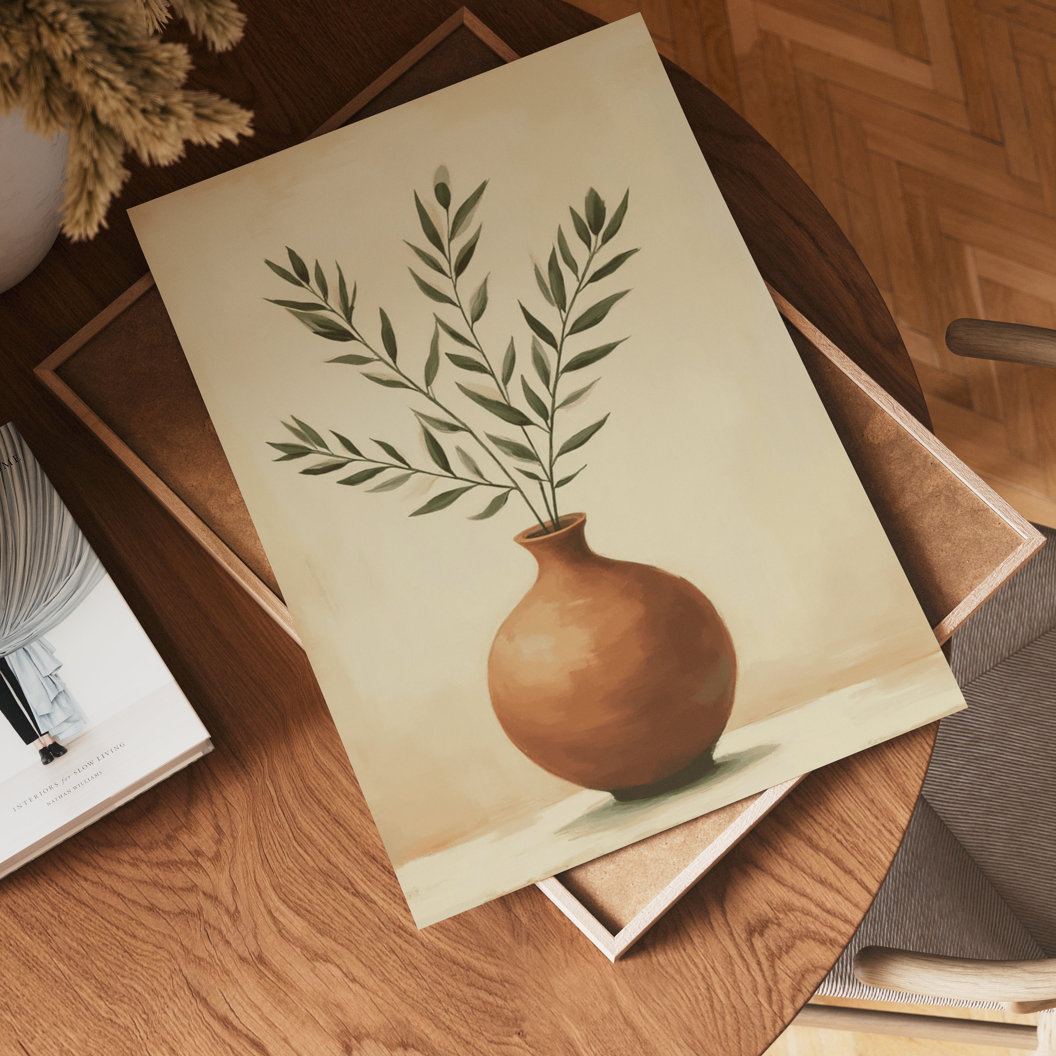 Minimalist Terracotta Vase Poster – poster väggdekoration