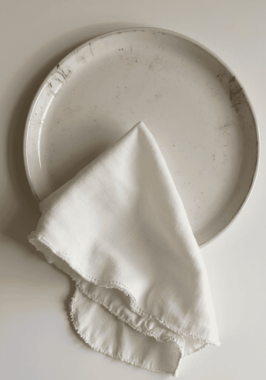 White linen dinner napkin Poster