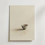 Ett fotografi av en enda utsmyckad porslinsskål med blommönster, placerad på en ljus yta, förkroppsligar minimal elegans - perfekt för hållbar inredning eller som Bozetto Vintage Ceramic Cup Poster på premiumpapper.