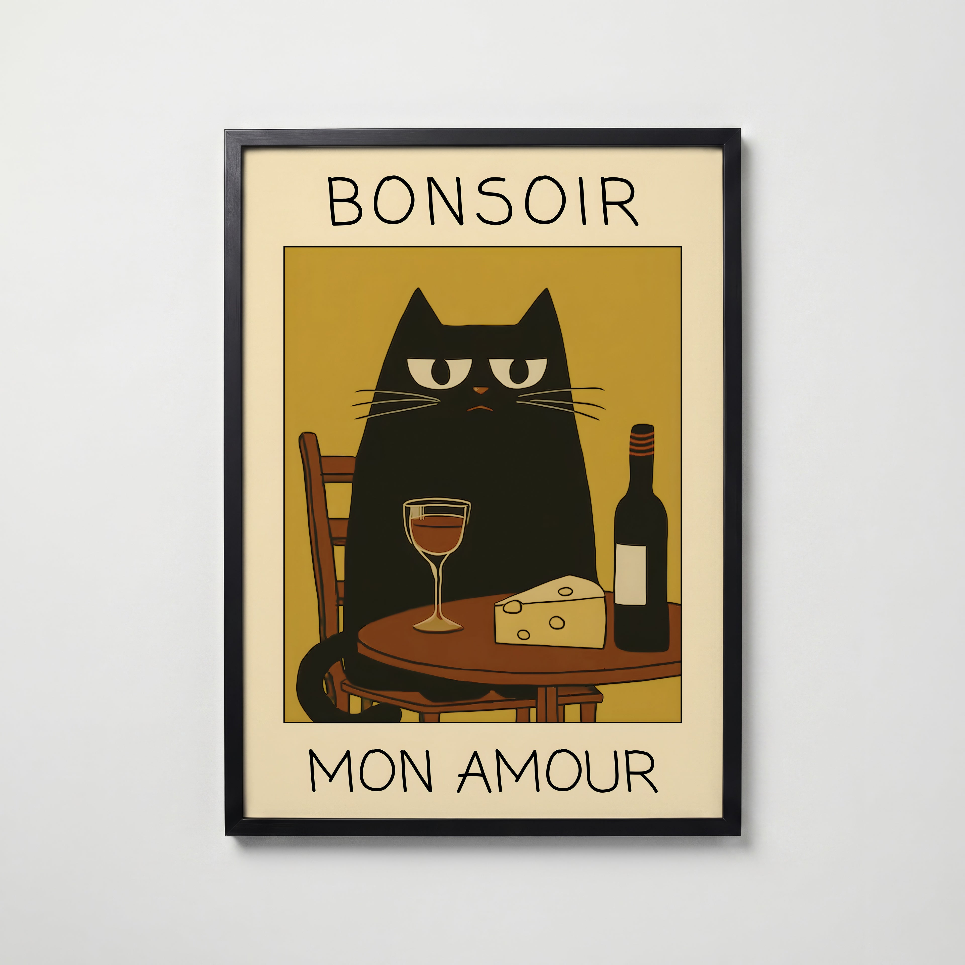 Evening Cat Rendezvous Poster – köp affisch till hemmet – Bozetto väggdekoration