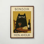 Evening Cat Rendezvous Poster affisch – stilren väggdekoration – Bozetto posters