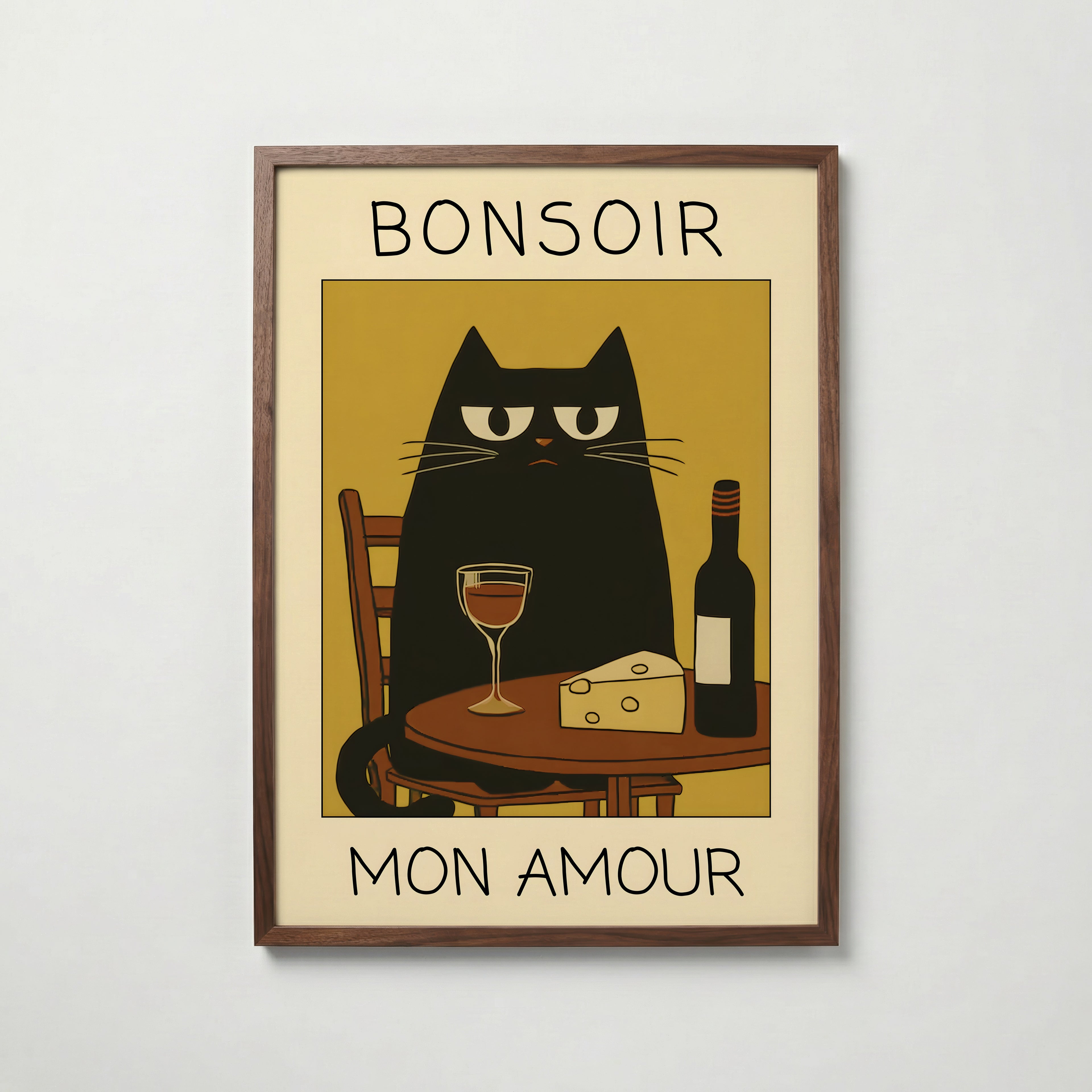 Evening Cat Rendezvous Poster affisch – stilren väggdekoration – Bozetto posters