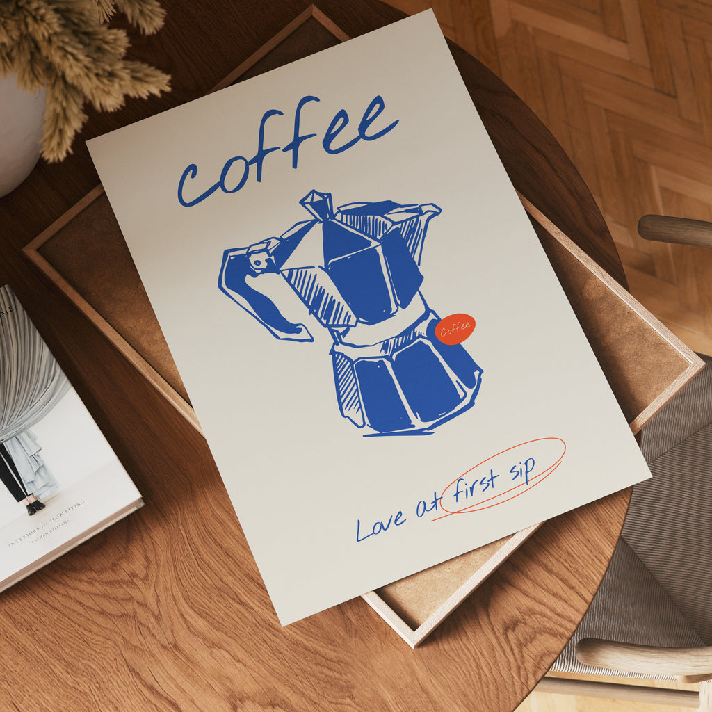 Love At First Coffee Sip Poster – poster väggdekoration