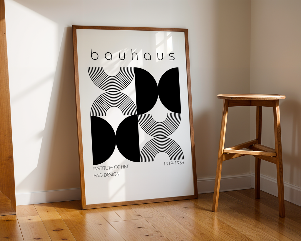 Bauhaus Monochrome Pattern Poster