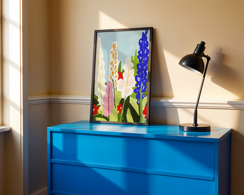 Floral abstract vibrant botanical Poster