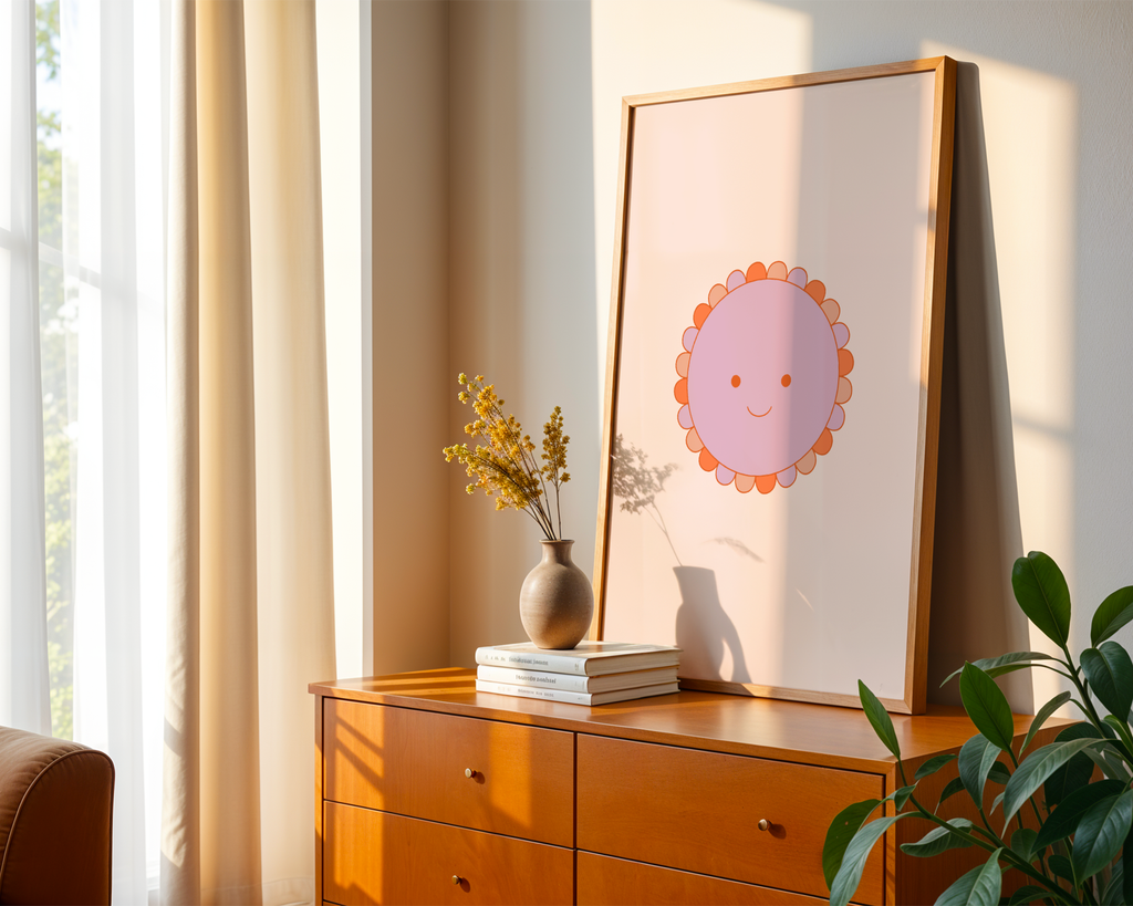 Smiling Sunflower Face Poster