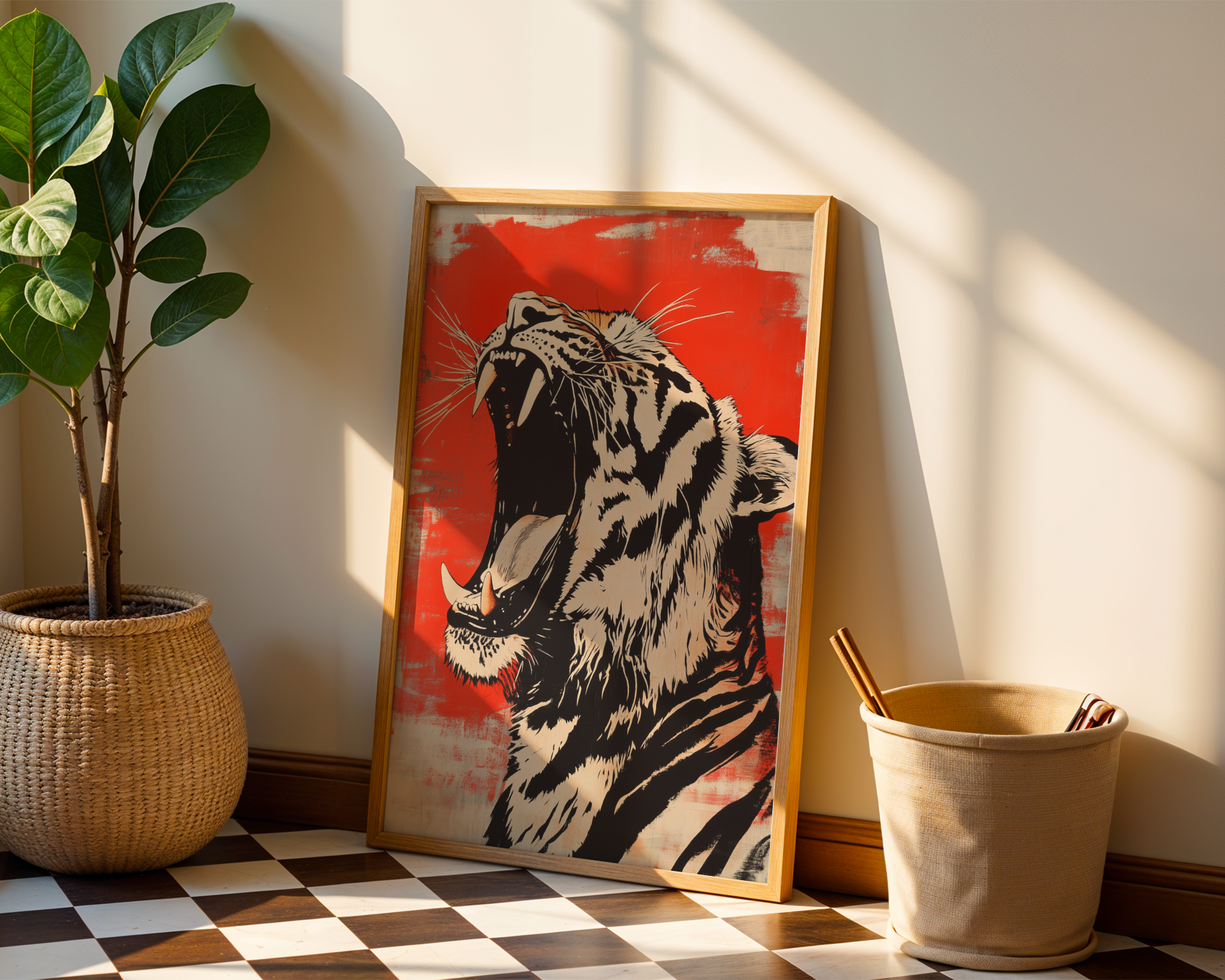 Red and Black Tiger Poster