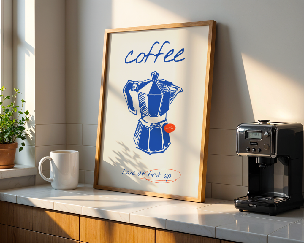 Love At First Coffee Sip Poster – poster på vägg inredning