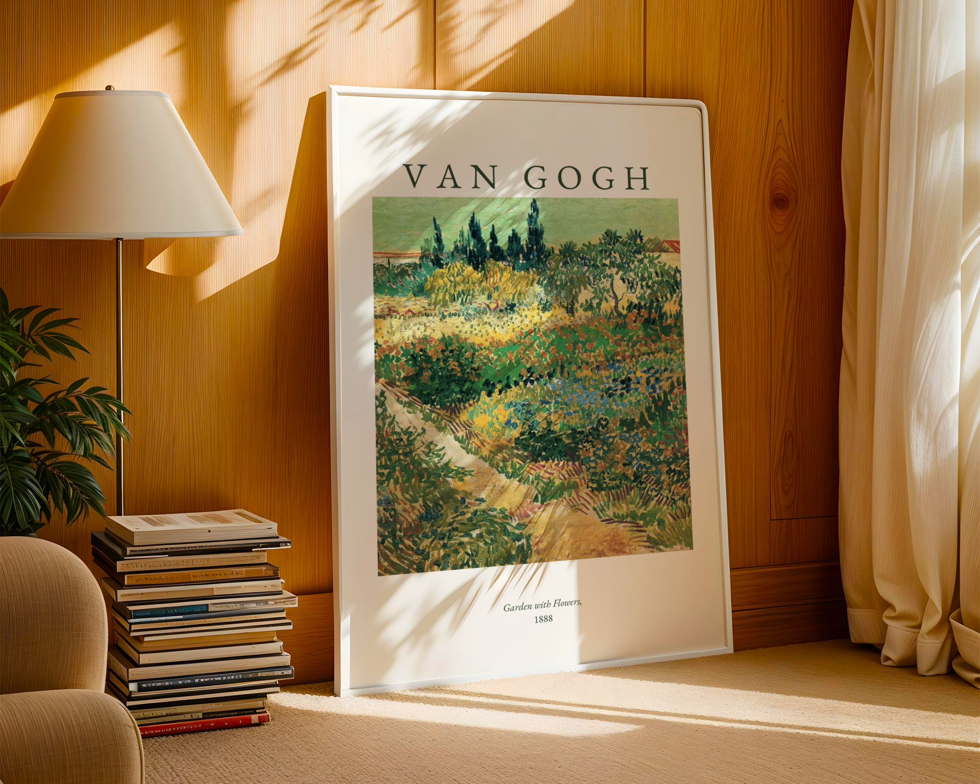 Van Gogh Garden With Flowers Poster – poster väggdekoration
