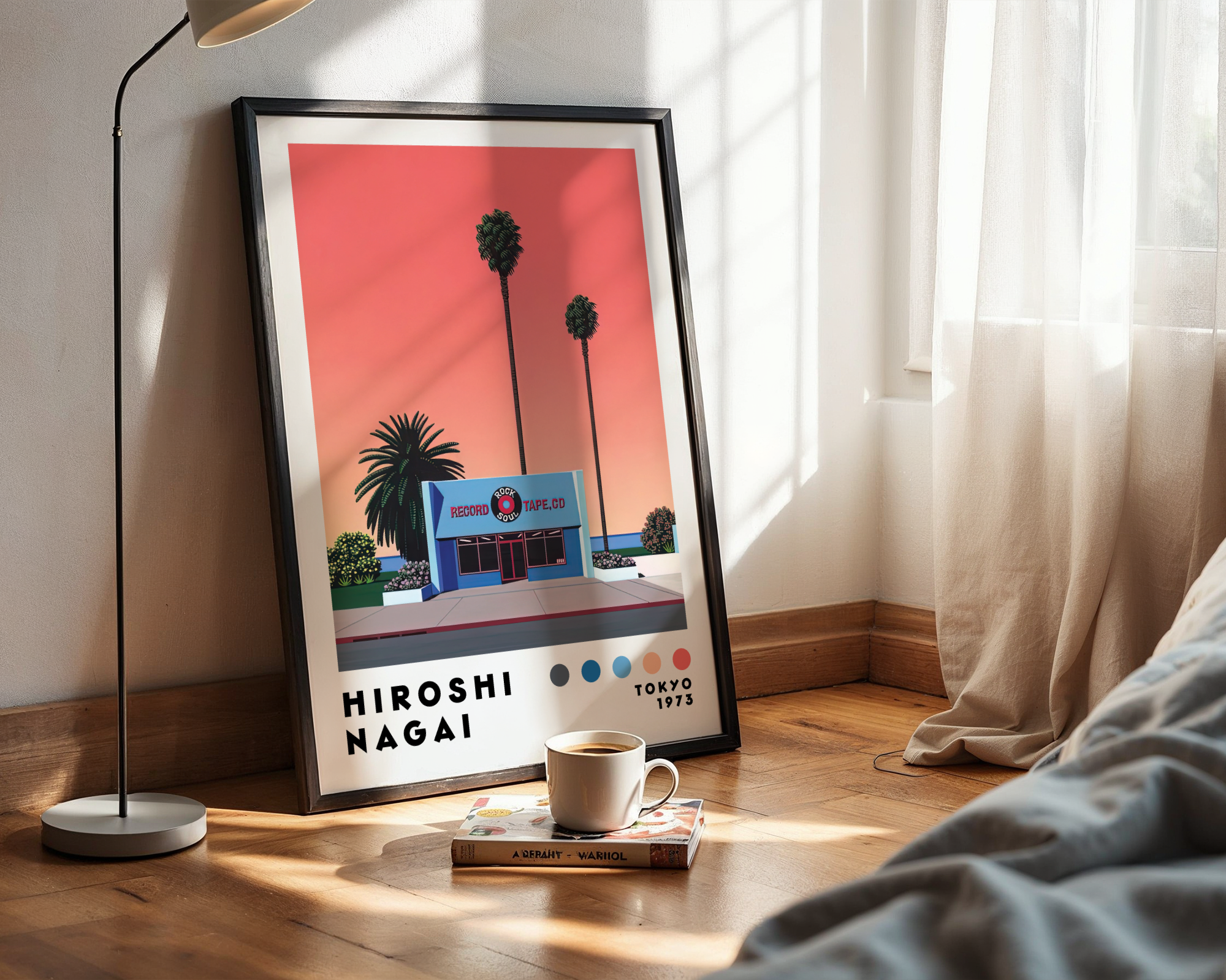 Hiroshi Nagai Sunset Record Store Poster