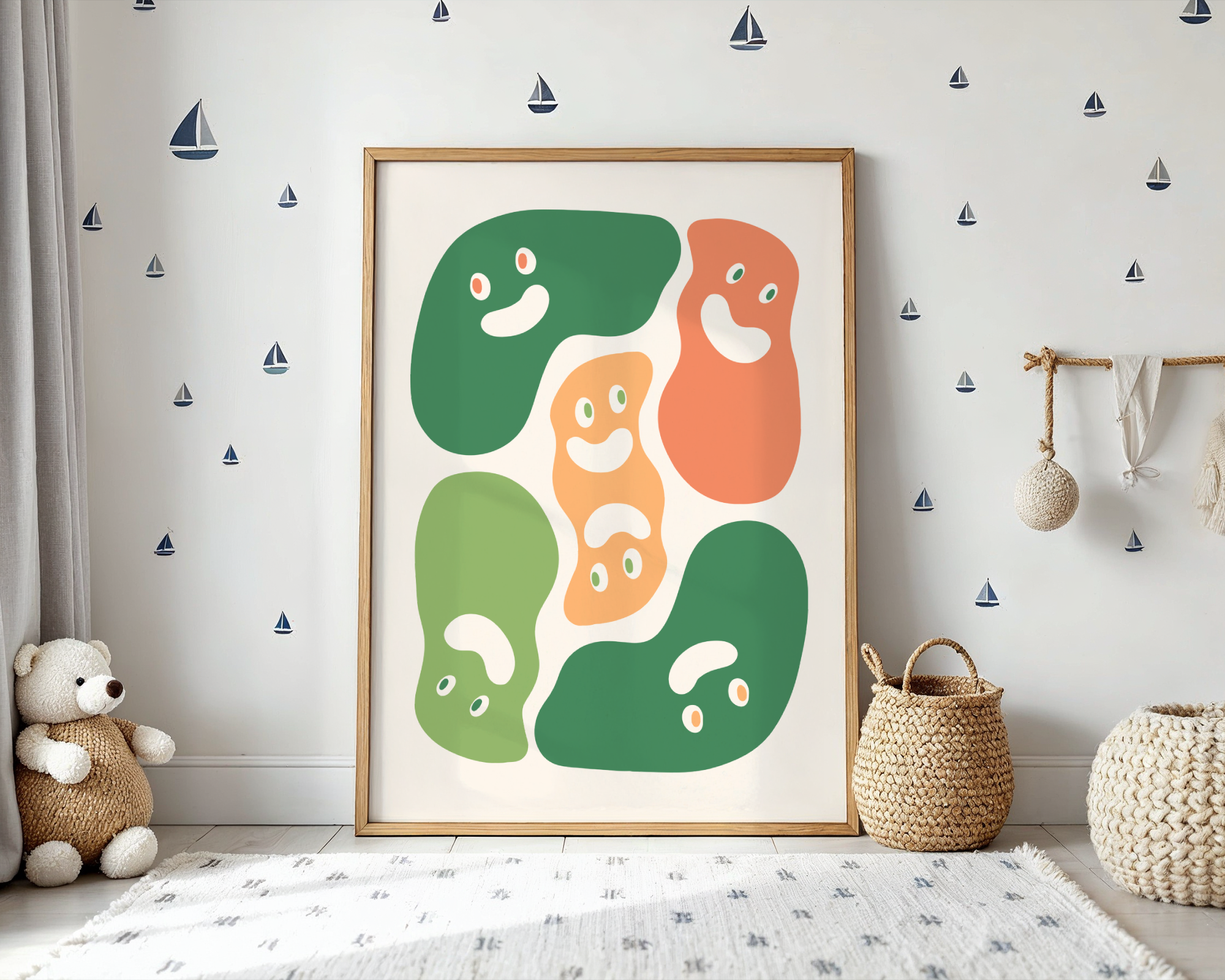 Happy Blobs Abstract Poster