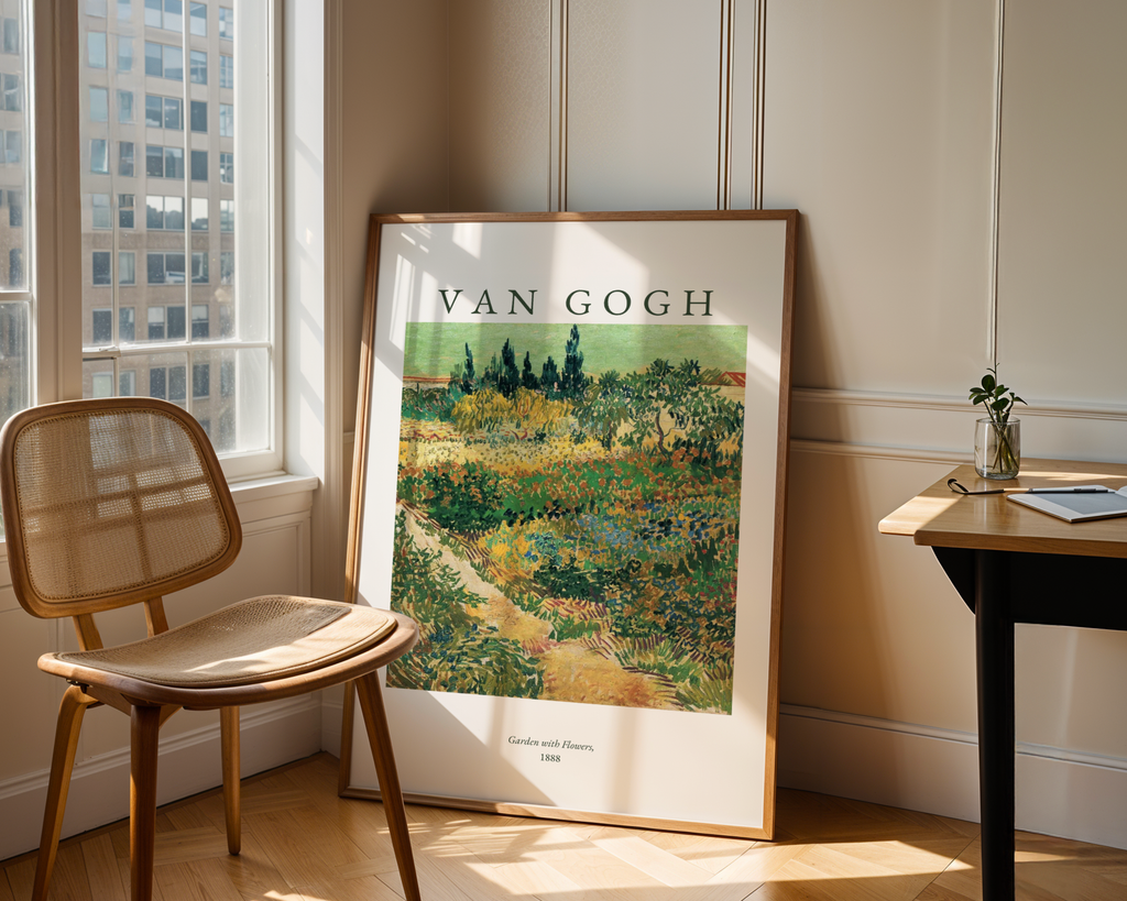 Van Gogh Garden With Flowers Poster – poster på vägg inredning