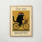 French Baguette Cat Poster poster – väggdekoration för hemmet – köp hos Bozetto